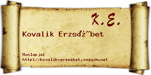 Kovalik Erzsébet névjegykártya
